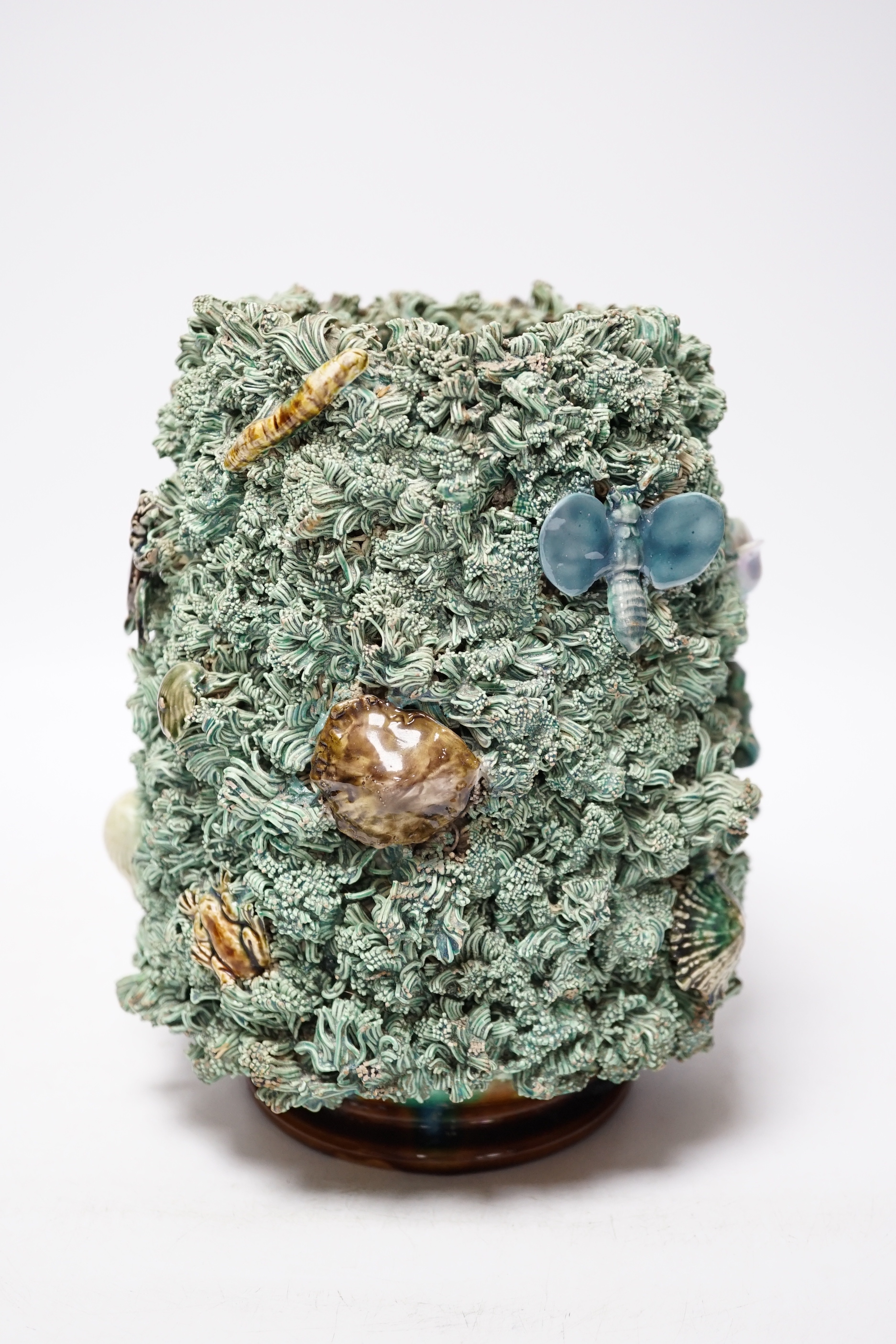 A Rorstrand floral encrusted vase, 21cm